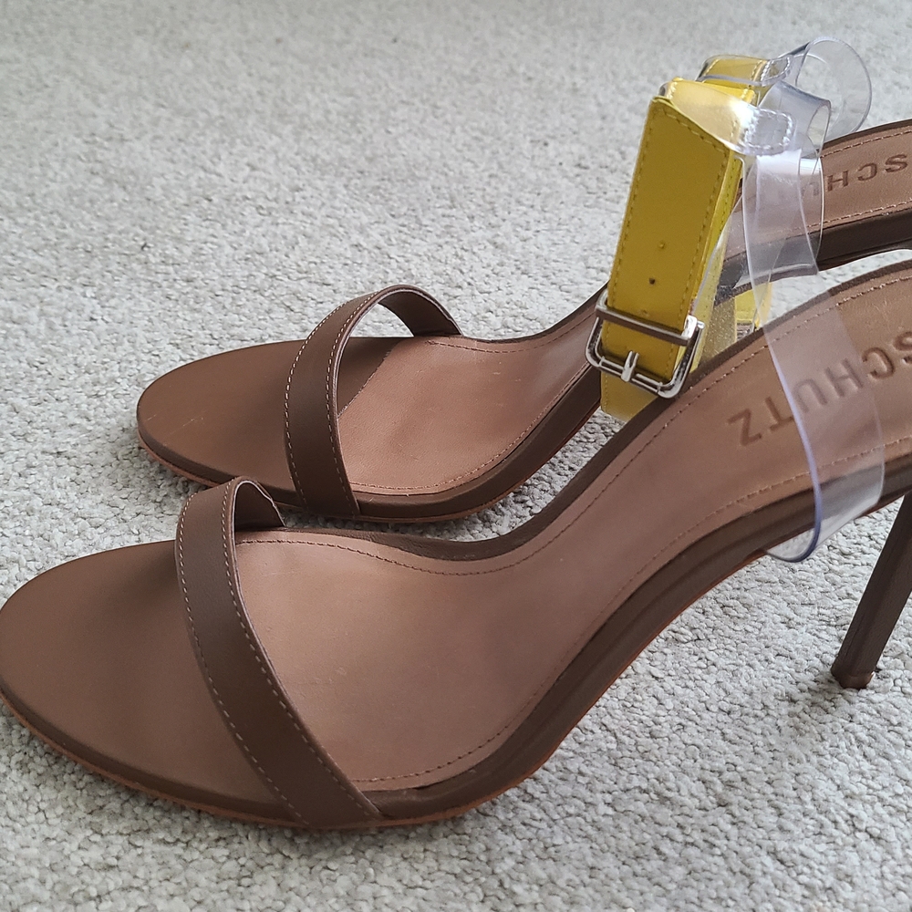 SCHUTZ Brown and Yellow Elegant Heels